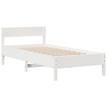 vidaXL Lit bibliothèque sans matelas blanc 90x190cm bois de pin massif