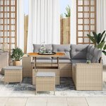 vidaXL Ensemble de canapé de jardin 8 Pièces Beige et Gris clair