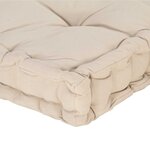 vidaXL Coussin de plancher de palette Coton 120x40x7 cm Beige