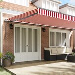 vidaXL Auvent Rétractable Rouge et Blanc 600 × 300 cm