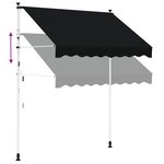 vidaXL Auvent rétractable manuel Noir 350 cm