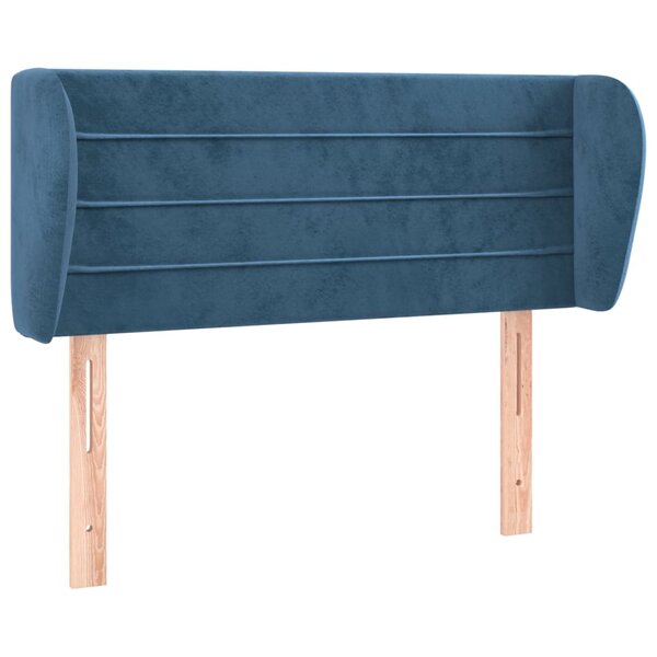 vidaXL Tête de lit avec oreilles Bleu foncé 83x23x78/88 cm Velours