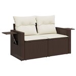 vidaXL Salon de jardin avec coussins 5 Pièces marron résine tressée