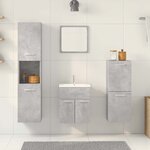 vidaXL Ensemble de meubles de salle de bain 4 Pièces gris béton