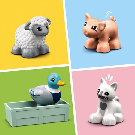Lego 10949 duplo town les animaux de la ferme jouet avec figurines du  canard cochon et chat pour enfant de 2 ans et + - La Poste