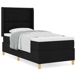 vidaXL Lit Box Spring avec Matelas Noir 100x200 cm Tissu