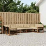 vidaXL Ensemble de canapés d'extérieur 7 Pièces Naturel et Beige