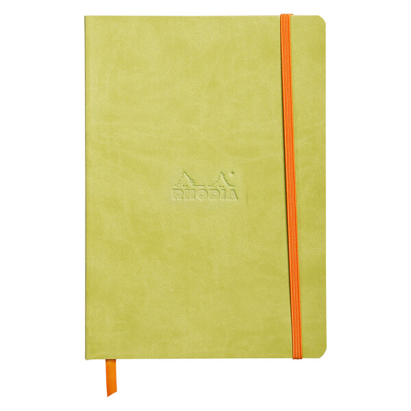 Carnet broché souple rhodiarama anis 14 8 x 21 cm - point dot - 160 pages