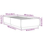 vidaXL Cadre de lit sans matelas gris béton 100x200 cm
