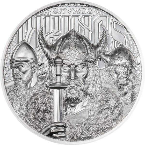 Pièce de monnaie en Argent 5 Dollars g 31.1 (1 oz) Millésime 2026 Legends SAVAGE VIKINGS
