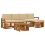 vidaXL Ensemble de canapés d'extérieur 6 pc Naturel et Beige