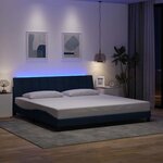 vidaXL Cadre de lit sans matelas bleu 200x200 cm tissu