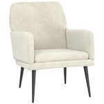 vidaXL Fauteuil Crème 62x79x79 cm Velours