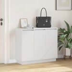 vidaXL Buffet LED Blanc 90 x 32 x 75 cm Bois d'ingénierie