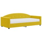 vidaXL Lit de jour avec matelas jaune 90x200 cm velours
