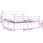 vidaXL Cadre de lit sans matelas 200x200 cm bois massif