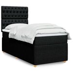 vidaXL Sommier à lattes de lit et matelas Noir 80x200 cm Tissu