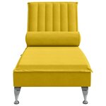 vidaXL Chaise longue de massage avec traversin jaune velours