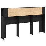 vidaXL Cabinet de Tête de Lit Chêne noir 180 x 18.5 x 102.5 cm
