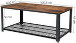 Table basse industrielle jacky marron médium mdf 106 2x45x60 2cm