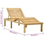 vidaXL Chaise longue de jardin avec table Bois de pin imprégné