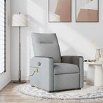 vidaXL Fauteuil de massage inclinable Gris clair Tissu