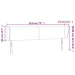 vidaXL Tête de lit avec oreilles Gris foncé 183x23x78/88 cm Tissu