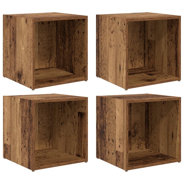 vidaXL Meubles TV - 4 pièces en bois ancien - 37 x 35 x 37 cm - Bois aggloméré