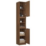 vidaXL Armoire de bain Chêne marron 32x34x188 5 cm Bois d'ingénierie