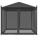 vidaXL Tonnelle avec parois en filet anthracite 2 93x2 93 m acier