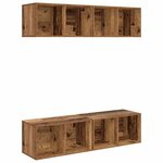 vidaXL Ensemble meuble TV 4 Pièces Bois Ancien 37 x 37 x 72 cm
