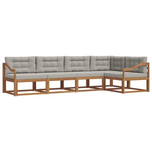 vidaXL Ensemble de canapés d'extérieur 5 pc Naturel et gris clair