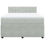 vidaXL Sommier à lattes de lit et matelas Gris clair 160x200cm Velours