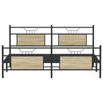 vidaXL Cadre de lit en métal sans matelas chêne sonoma 180x200 cm