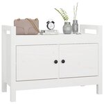 vidaXL Banc d'entrée Blanc 80x40x60 cm Bois de pin massif