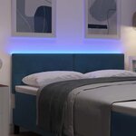 vidaXL Tête de lit avec des lumières à LED Réglable Bleu 72 cm Velours