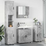 vidaXL Ensemble de mobilier de salle de bain 4 Pièces Gris béton