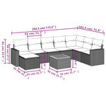 vidaXL Salon de jardin 9 Pièces avec coussins gris résine tressée