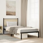 vidaXL Cadre de lit en métal sans matelas chêne sonoma 90x200 cm