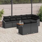 vidaXL Ensemble de canapé de jardin avec stockage 9 Pièces Noir polyrotin