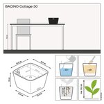 LECHUZA Jardinière BACINO Cottage ALL-IN-ONE 30x30 cm marron sable