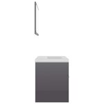 vidaXL Ensemble de meubles de salle de bain Gris brillant Aggloméré