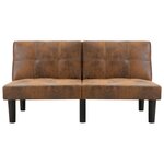 vidaXL Canapé à 2 places Marron Similicuir daim