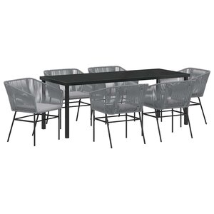vidaXL Ensemble de salle à manger pour jardin 7 pc Gris