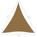 vidaXL Voile d'ombrage 160 g/m² Taupe 3x4x4 m PEHD