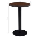 vidaXL Table de bistro Marron foncé 50 cm MDF