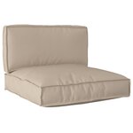 vidaXL Ensemble de coussins de palette 2 pièces taupe en tissu Oxford