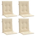 vidaXL Coussins de chaise de jardin à dossier bas lot de 4 beige
