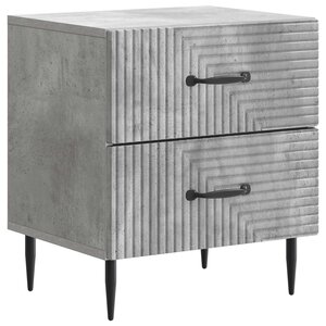 vidaXL Cabinet de chevet avec tiroir Gris béton 43 x 34 5 x 47 5 cm