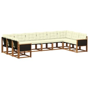 vidaXL Ensemble de canapés d'extérieur 10 pc Naturel et Crème
